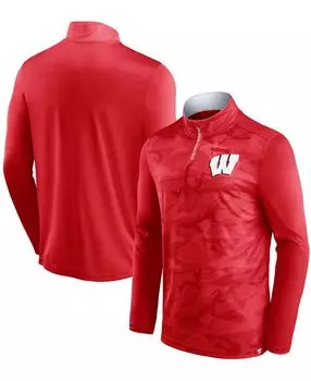 Мужская красная куртка wisconsin badgers depth chart с жаккардовым камуфляжным принтом и молнией на четверть Fanatics, красный