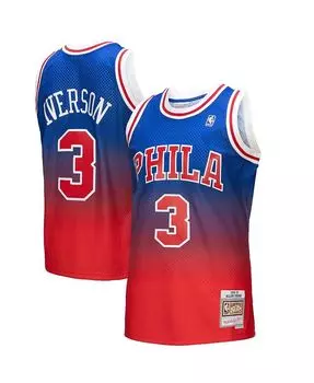 Мужская красная майка Allen Iverson, Royal Philadelphia 76ers 1996/97 Hardwood Classics Fadeaway Swingman Player Mitchell & Ness, красный