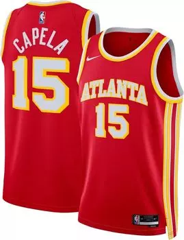 Мужская красная майка Nike Atlanta Hawks Clint Capela #15 Dri-FIT Swingman