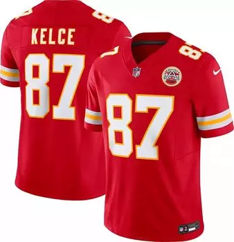 Мужская красная майка Nike Kansas City Chiefs Travis Kelce #87 Vapor Limited