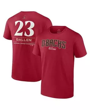 Мужская красная мужская футболка с логотипом Zac Gallen Arizona Diamondbacks World Series 2023 с именем и номером Fanatics, красный