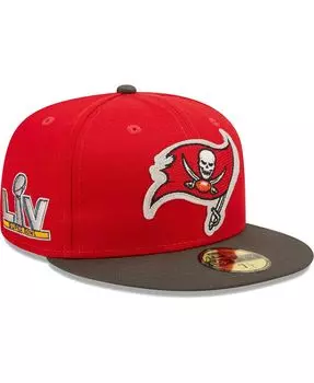 Мужская красная оловянная шляпа Tampa Bay Buccaneers Super Bowl Lv Letterman 59Fifty New Era