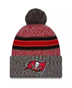 Мужская красная оловянная вязаная шапка Tampa Bay Buccaneers 2023 Sideline Sport с манжетами и помпоном New Era, красный