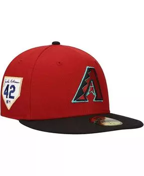 Мужская красная приталенная шляпа Arizona Diamondbacks Jackie Robinson Day Side Patch 59FIFTY New Era, черный