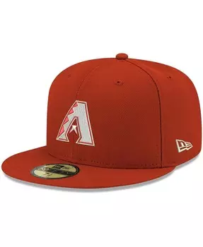 Мужская красная приталенная шляпа Arizona Diamondbacks Logo белая 59FIFTY New Era