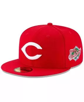 Мужская красная приталенная шляпа Cincinnati Reds 1990 World Series 59FIFTY из шерсти New Era, красный