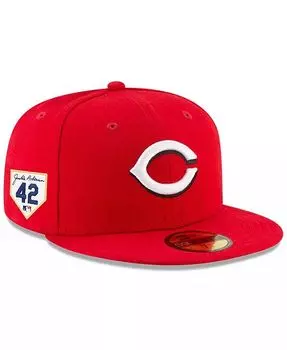 Мужская красная приталенная шляпа Cincinnati Reds 2023 Jackie Robinson Day 59FIFTY New Era, красный