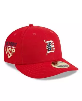 Мужская красная приталенная шляпа Detroit Tigers 4 июля 2023 г., низкопрофильная 59FIFTY New Era