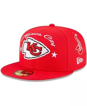 Мужская красная приталенная шляпа Kansas City Chiefs Starry 59FIFTY New Era