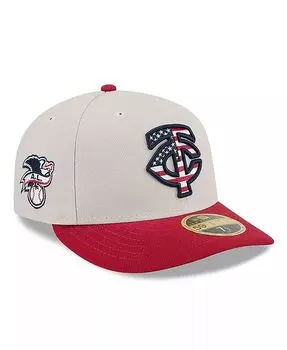 Мужская красная приталенная шляпа Minnesota Twins 2024 Fourth of июля 59FIFTY New Era, бежевый