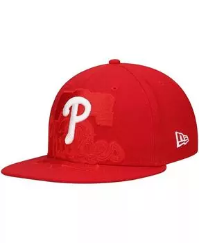 Мужская красная приталенная шляпа Philadelphia Phillies Shadow Logo 59FIFTY New Era, красный