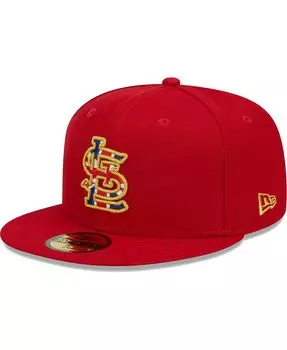 Мужская красная приталенная шляпа с флагом St. Louis Cardinals 2023 MLB World Tour: London Series 59FIFTY New Era