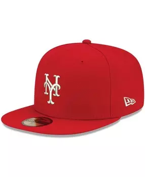 Мужская красная приталенная шляпа с логотипом New York Mets 59FIFTY New Era