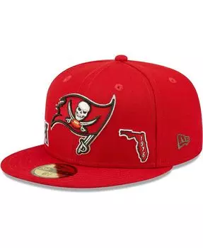 Мужская красная приталенная шляпа Tampa Bay Buccaneers Identity 59FIFTY New Era