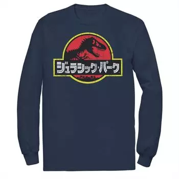 Мужская красная японская футболка с логотипом «Парк Юрского периода» Licensed Character, синий