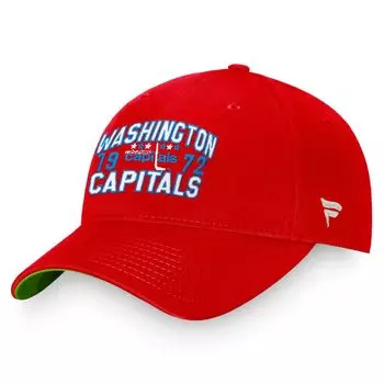 Мужская красная регулируемая кепка Fanatics с логотипом Washington Capitals True Classic в стиле ретро