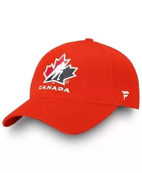 Мужская красная регулируемая кепка Hockey Canada Core Fanatics, красный