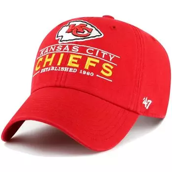 Мужская красная регулируемая кепка Kansas City Chiefs Vernon Clean Up '47