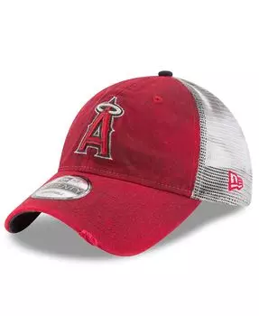 Мужская красная регулируемая кепка Los Angeles Angels Team Rustic 9Twenty New Era