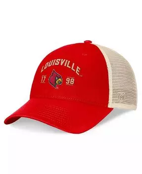 Мужская красная регулируемая кепка Louisville Cardinals Heritage Waylon Trucker Top Of The World, красный