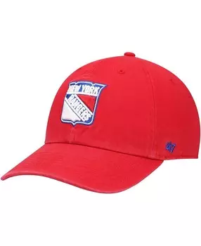 Мужская красная регулируемая кепка New York Rangers Clean Up '47 Brand