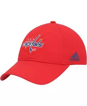 Мужская красная регулируемая кепка с логотипом Washington Capitals Primary adidas