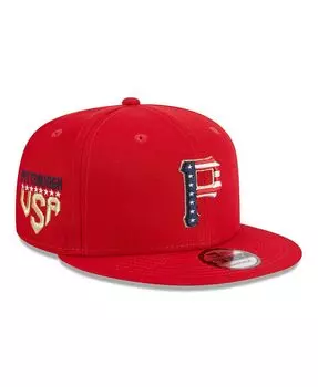 Мужская красная регулируемая кепка Snapback Pittsburgh Pirates 2023 Четвертое июля 9FIFTY New Era