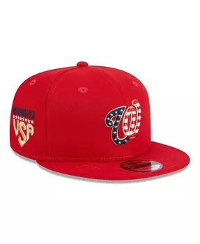 Мужская красная регулируемая кепка Snapback Snapback 2023 года четвертого июля 9FIFTY New Era
