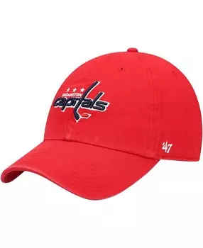 Мужская красная регулируемая кепка Washington Capitals Team Clean Up '47 Brand