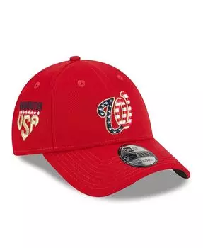 Мужская красная регулируемая кепка Washington Nationals 2023 Четвертого июля 9FORTY New Era