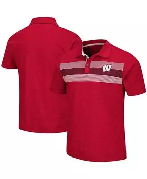 Мужская красная рубашка-поло wisconsin badgers logan с меланжевым принтом Colosseum, красный