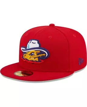 Мужская красная шляпа Amarillo Sod Poodles Authentic Collection 59Fifty с приталенной шляпой New Era