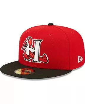 Мужская красная шляпа Hickory Crawdads Authentic Collection Team Home 59FIFTY New Era, красный
