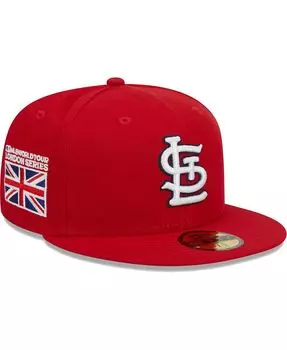 Мужская красная шляпа с флагом St. Louis Cardinals 2023 MLB World Tour: London Series 59FIFTY New Era