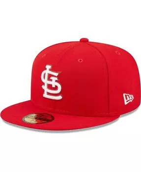 Мужская красная шляпа с логотипом St. Louis Cardinals белая 59FIFTY приталенная шляпа New Era