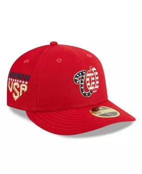 Мужская красная шляпа Washington Nationals 2023, низкопрофильная, четвертого июля 59FIFTY, облегающая шляпа New Era