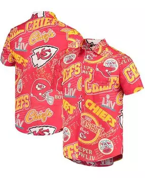 Мужская красная тематическая рубашка kansas city chiefs на пуговицах FOCO, красный