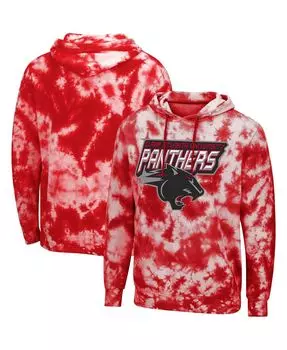 Мужская красная толстовка с капюшоном clark atlanta university panthers tie-dye pullover Colosseum, красный