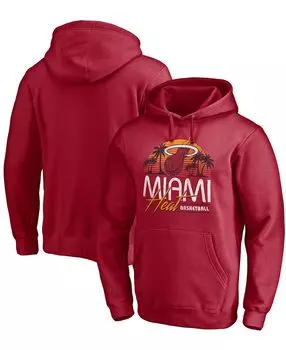 Мужская красная толстовка с капюшоном из коллекции miami heat post up hometown Fanatics, красный