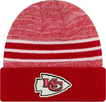 Мужская красная вязаная шапка New Era Kansas City Chiefs с мраморным рисунком