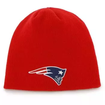 Мужская красная вязаная шапка с логотипом '47 New England Patriots