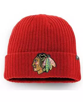 Мужская красная вязаная шапка с манжетами и манжетами с логотипом Chicago Blackhawks Core Primary Fanatics