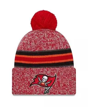 Мужская красная вязаная шапка Tampa Bay Buccaneers 2023 с манжетами и помпоном New Era, красный