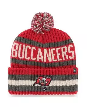 Мужская красная вязаная шапка Tampa Bay Buccaneers Bering с манжетами и помпоном '47 Brand, красный