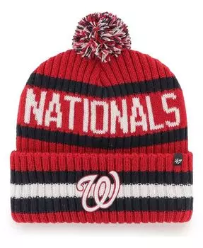 Мужская красная вязаная шапка Washington Nationals Bering с манжетами и помпоном '47 Brand, красный