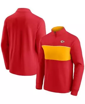 Мужская красная золотистая куртка kansas city chiefs block party с молнией на четверть Fanatics, красный