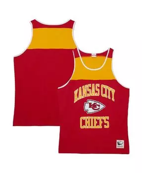 Мужская красная золотистая майка Kansas City Chiefs Heritage Colorblock Mitchell & Ness