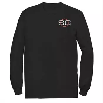 Мужская красно-белая футболка с круглым логотипом ESPN SportsCenter Licensed Character