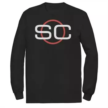 Мужская красно-белая футболка с круглым логотипом ESPN SportsCenter Licensed Character