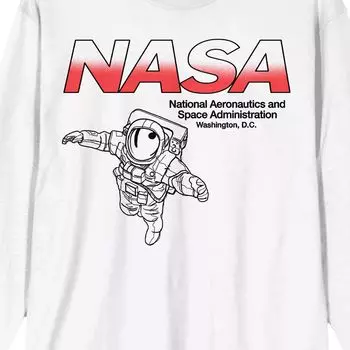Мужская красно-белая футболка с логотипом NASA Licensed Character